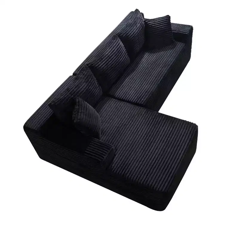 GDFStudio Faris Modern 95 2 Piece Sectional Upholstered Sofa with L-Shape Compressed Design