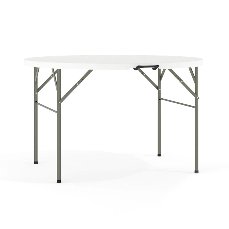 4-Foot Round Bi-Fold Plastic Event Folding Table with Handle