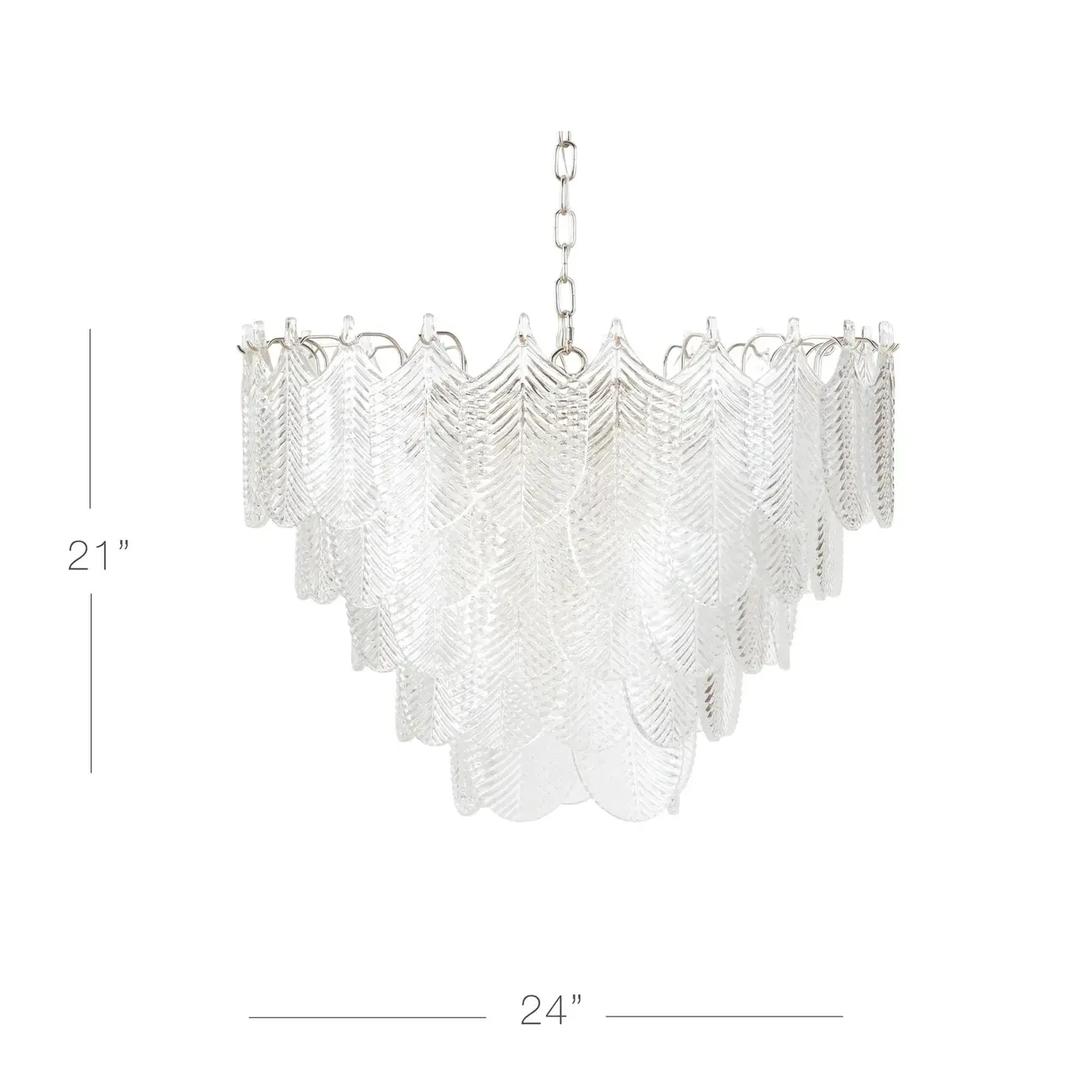 Elegant Leaf-Shaped Glass Crystal Chandelier