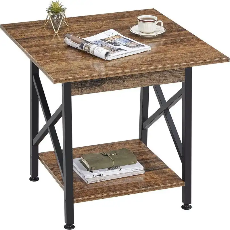 End Table 24 inch Industrial Design Large Side Table - 23.62D x 23.62W x 23.43H
