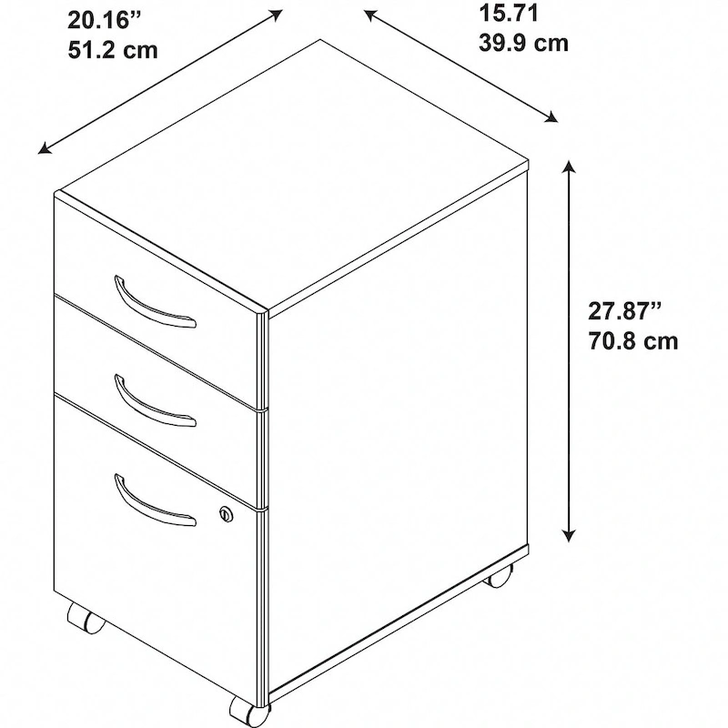 Series C 3 Drawer Mobile File Cabinet by Bush Business Furniture