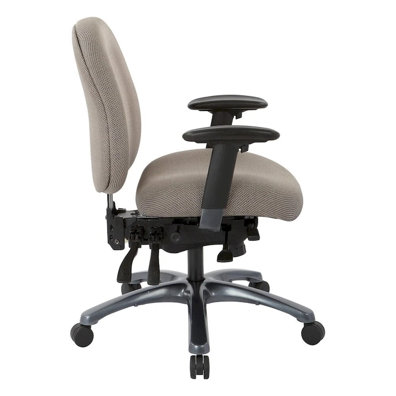Multi-Function Mid-Office Chair with Seat Slider and Titanium Finish Base