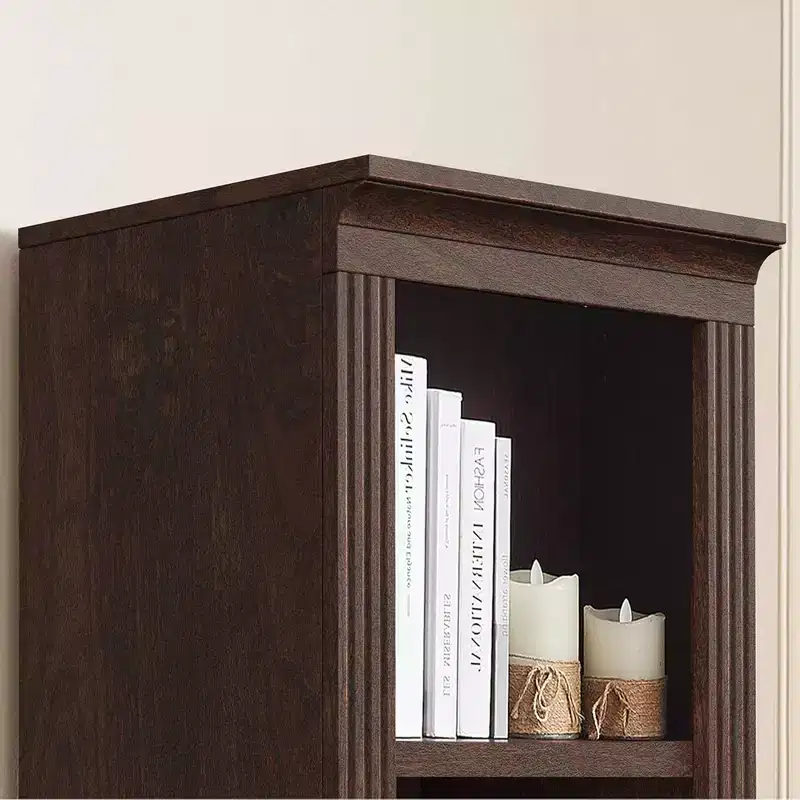 VAUXHILL & CO. Halston Narrow Bookcase, Adjustable Open Shelving Unit, Cherry