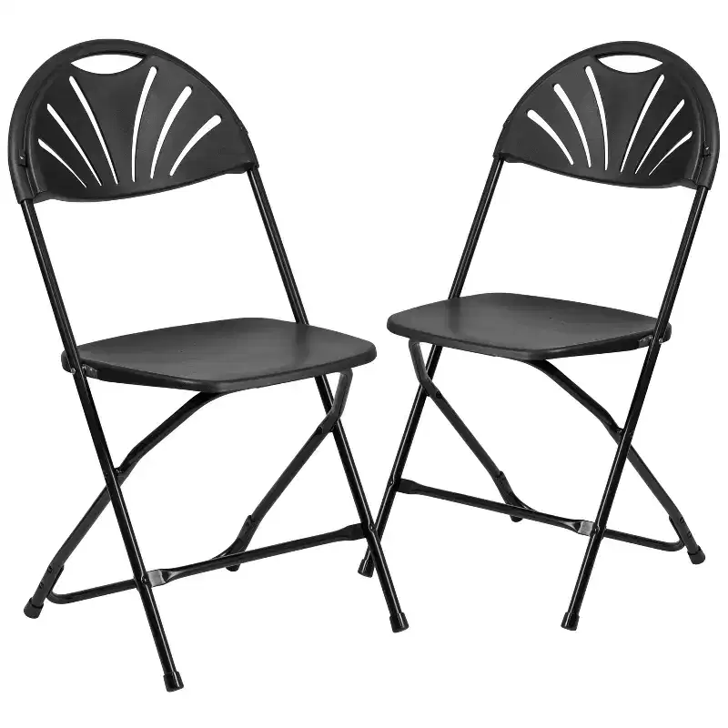 Flash Furniture 2 Pack HERCULES Series 650 lb. Capacity Plastic Fan Back Folding Chair