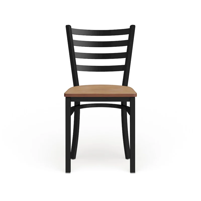 Ladder Back Metal Restaurant Chair - 16.5W x 17D x 32.25H - 16.5W x 17D x 32.25H
