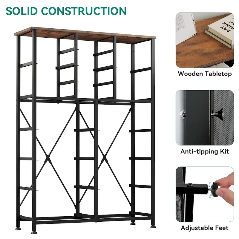 Moasis 16-drawer Dresser Chest with Metal Frame, Wood Tabletop
