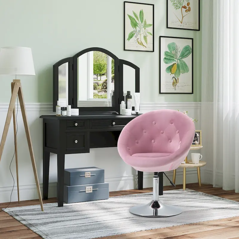 Pink Modern 26 Swivel Accent Chair
