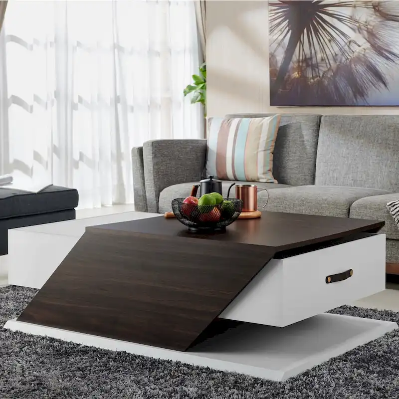 Industrial 47-Inch Lift-Top Adjustable Coffee Table