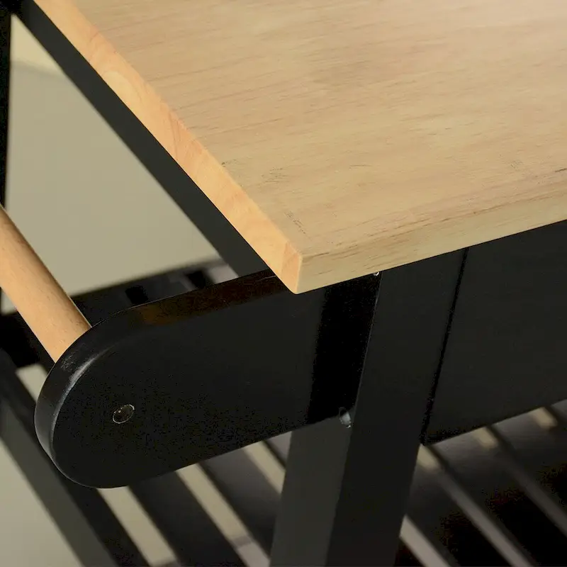 MDF Kitchen Cart with Two Lockable Wheels