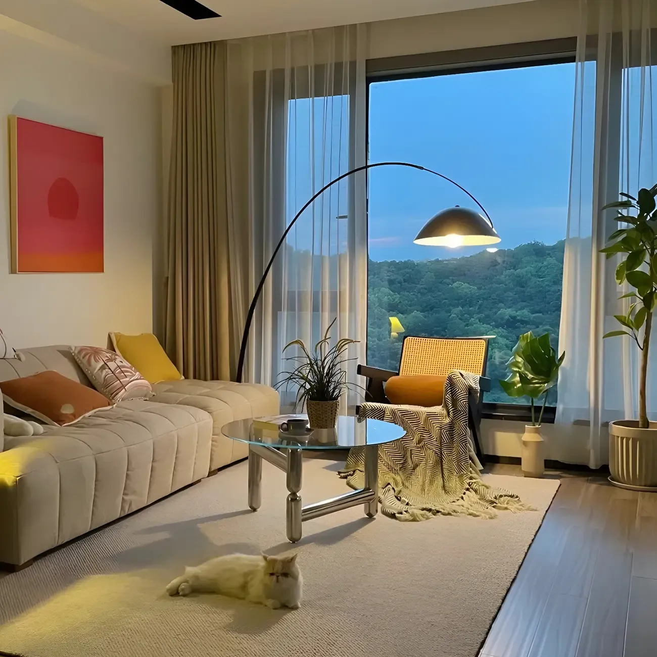 Black Dome Iron Arched Floor Lamp with Foot Switch