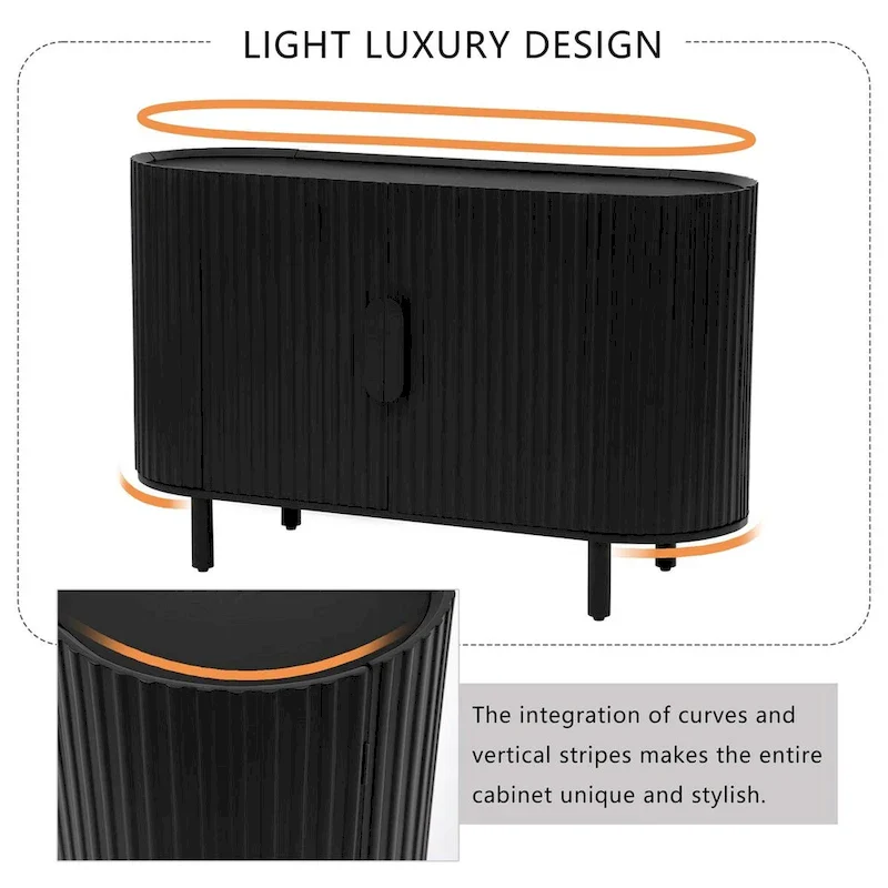 47.80 Inch high quality MDF Sideboard with Adjustable Shelves - 47.80 x 16.50