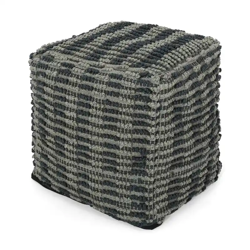 Boho Fabric Cube Pouf Ottoman Footrest Living Room Bedroom Accent