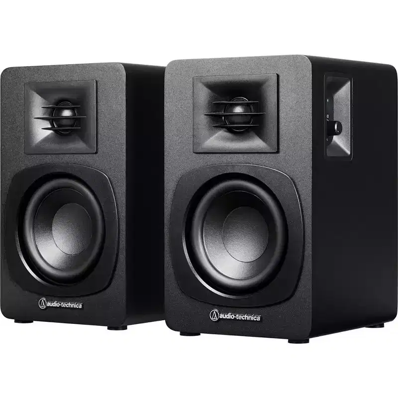 Audio-Technica AT-SP3X High-Fidelity Bookshelf Speakers, Wired Stereo Pair, Black