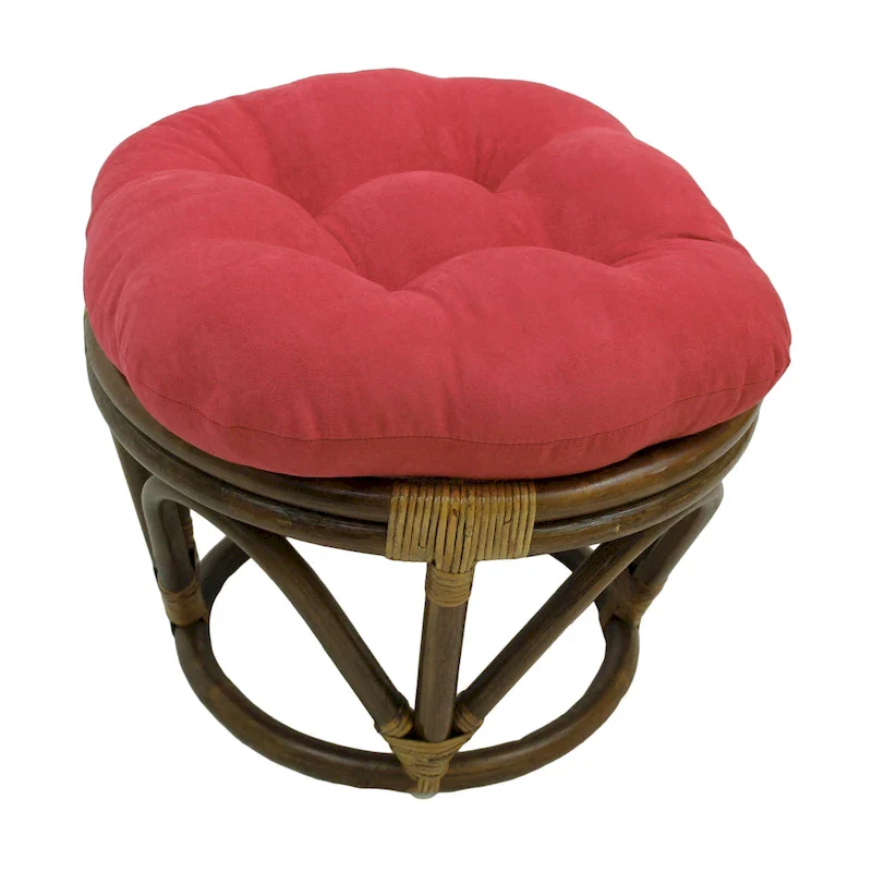 Bali 18-inch Footstool with Microsuede Cushion