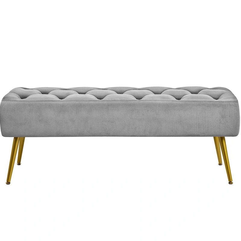 Yaheetech Upholstered Footstool Velvet Ottoman Button-Tufted Table Bench - 451617