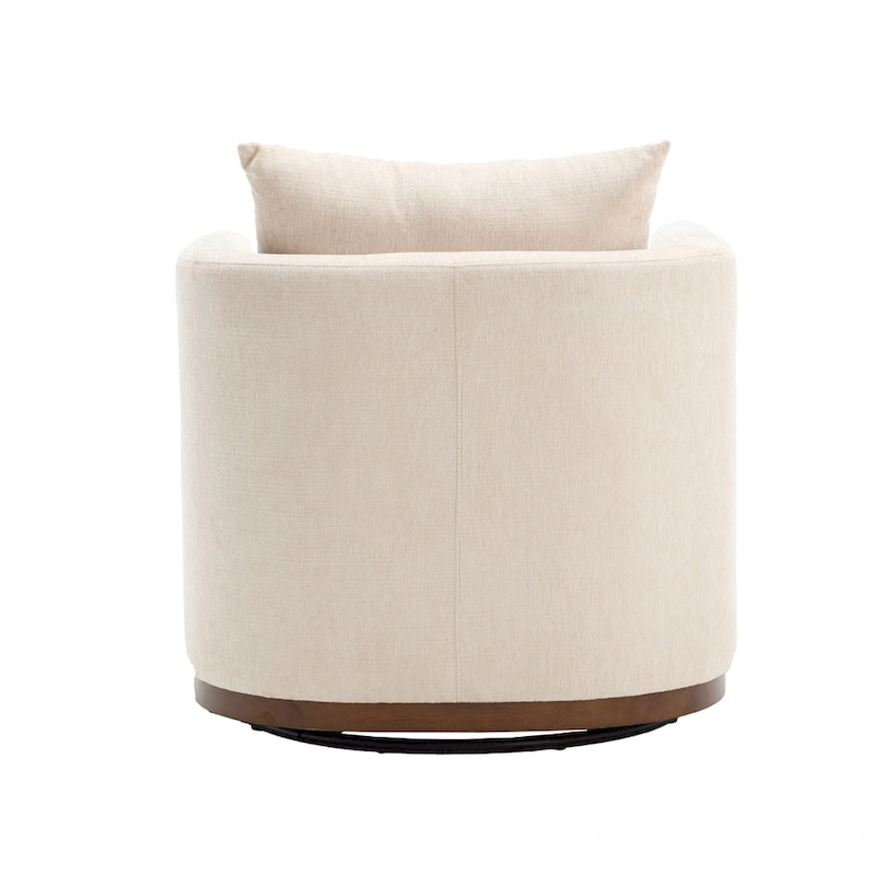 GDFStudio - Harper Chenille Swivel Barrel Chair with Sturdy Metal Base and Ergonomic Design