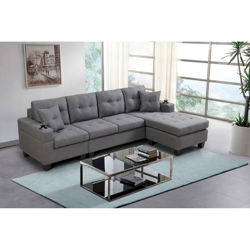Modern Sectional Sofa with Reversible Chaise