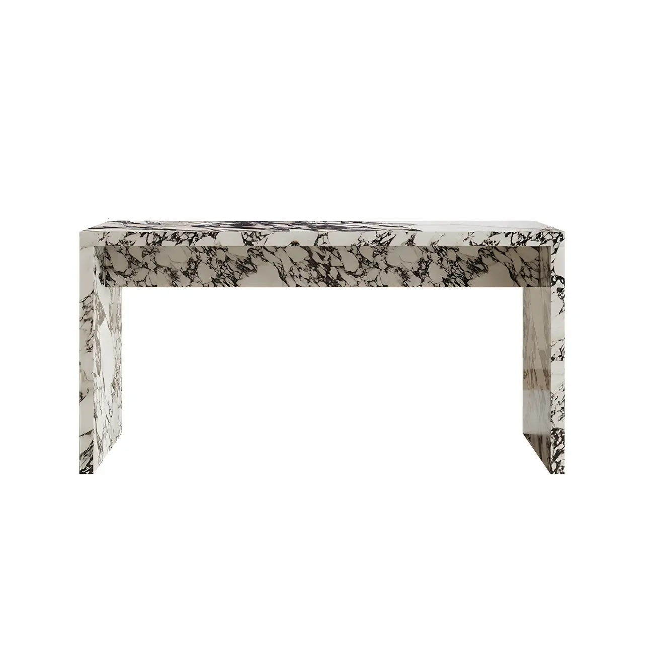 Modern White Stone Double Pedestal Bar Tables