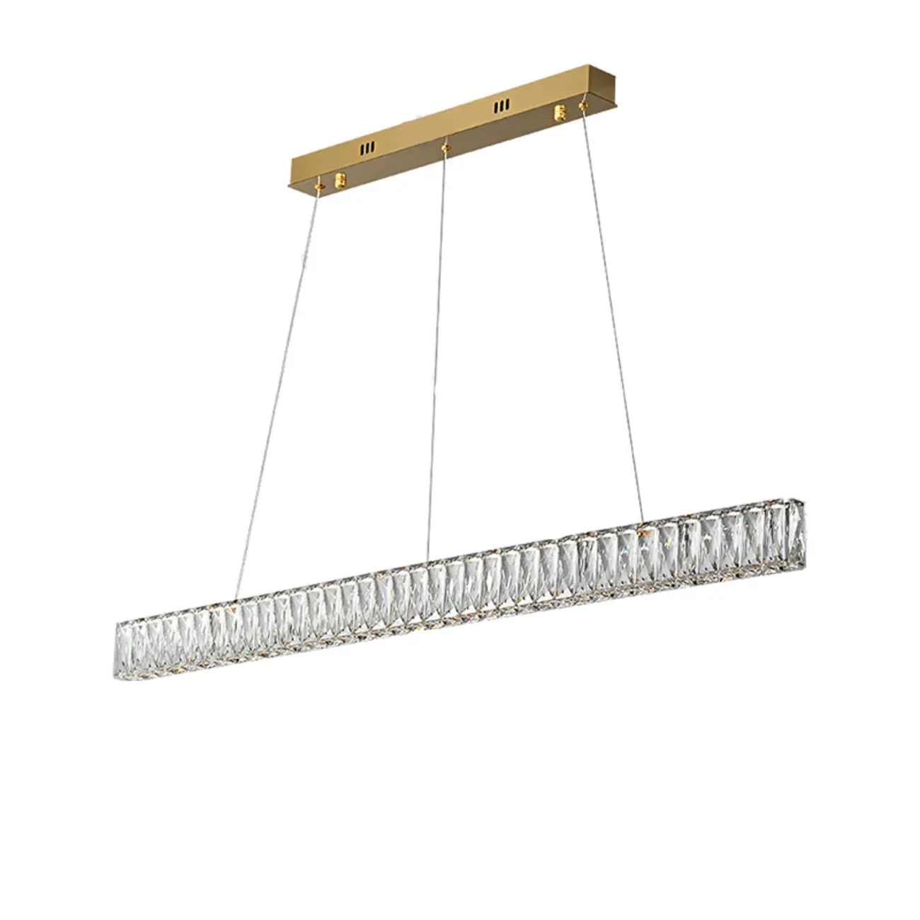 Rectangle Crystal Kitchen Island Pendant Light Dimmable LED