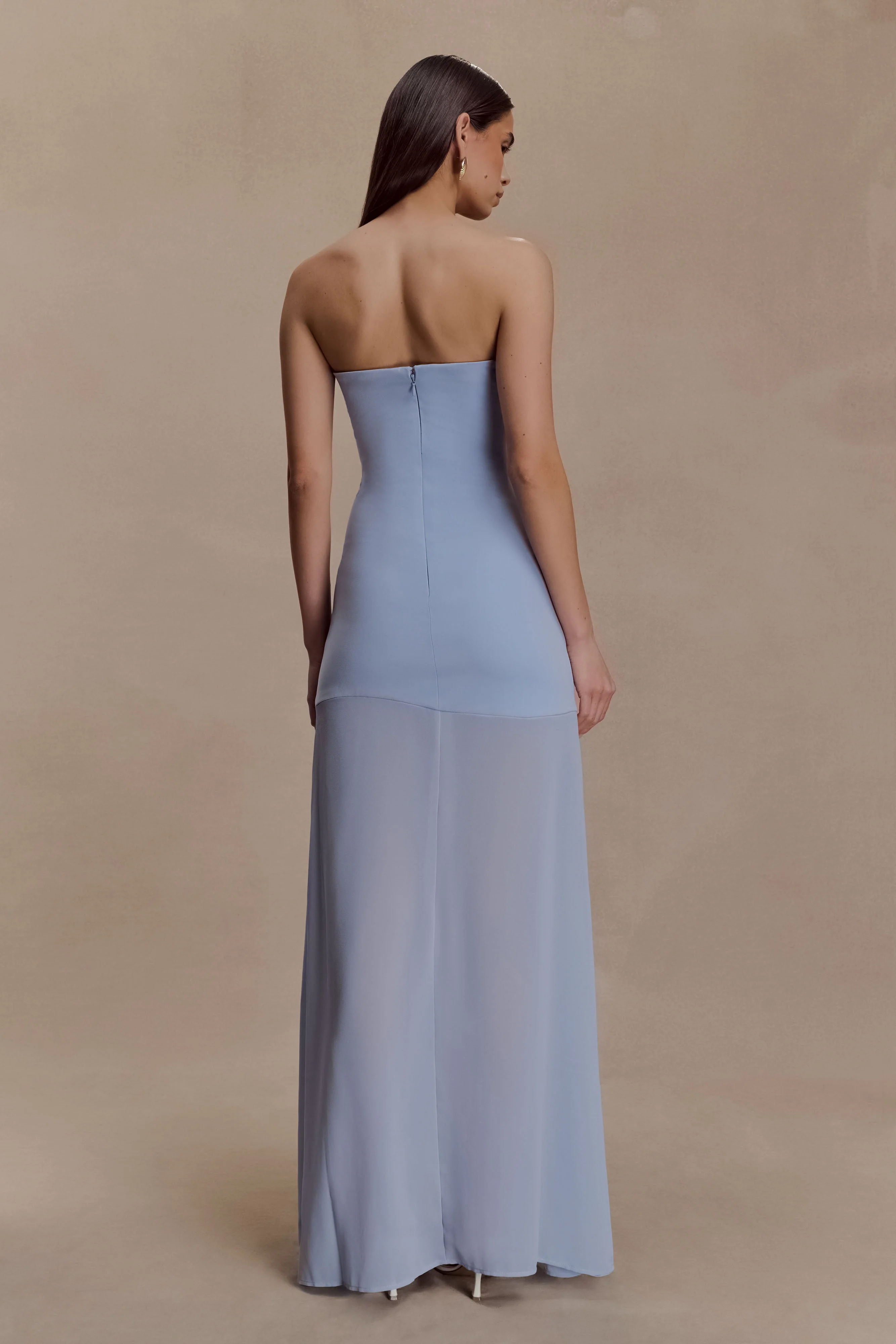 Mason Crepe And Chiffon Maxi Dress - Powder Blue