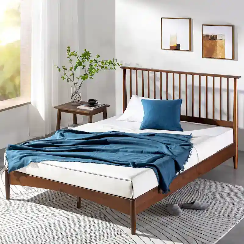 Mid Century Wood Platform Bed Frame