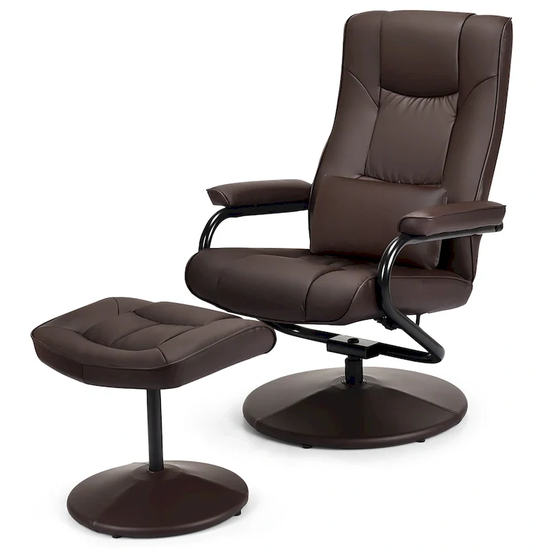 360-Degree Swivel Recliner Chair with Ottoman