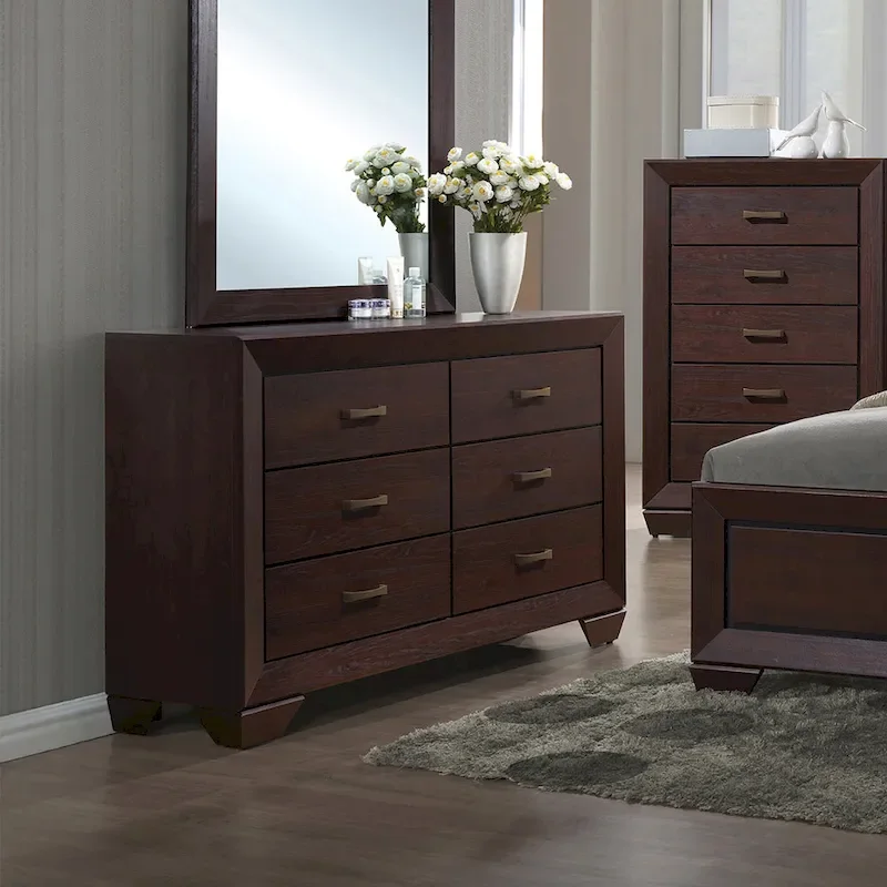Warwick Brown and Dark Cocoa 4-piece Upholstered Bedroom Set