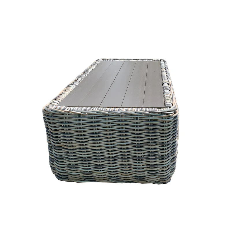 Hawaii Three-Tone Wicker Gray/Off White/Beige Coffee Table