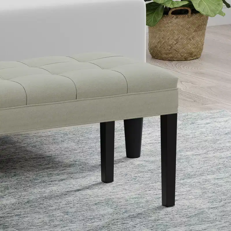 Glenwillow Home 46.5 Upholstered Bench with Wood Legs