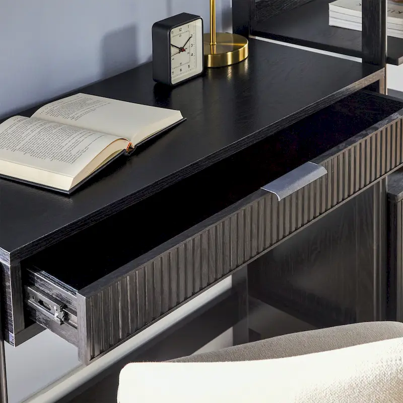 Middlebrook 3-Piece Set Writing Desk with 2 Narrow Bookcases