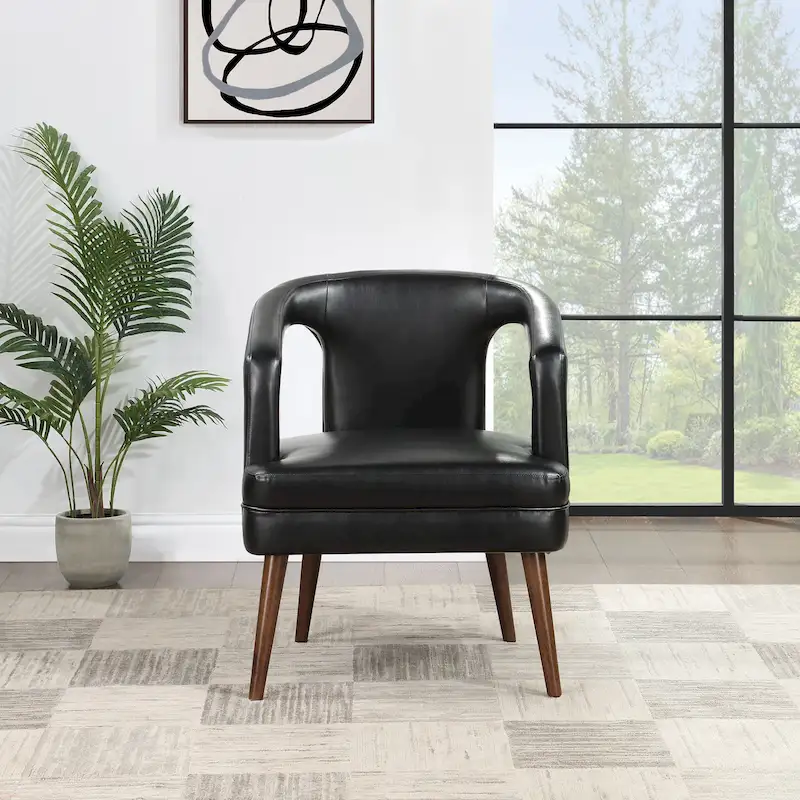 Mason Accent Reception Chair in Faux Leather