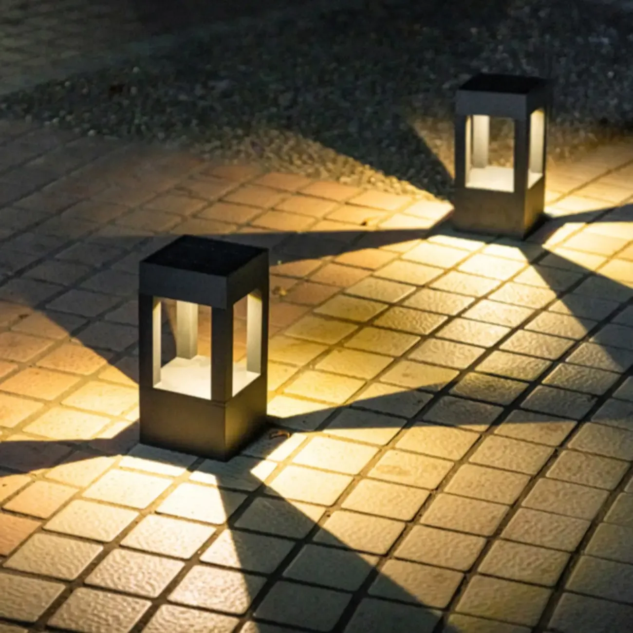 Metal Black Rectangle Frame Patio Post Cap Light