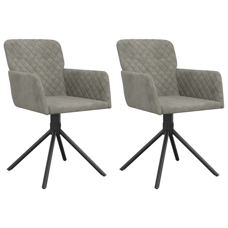 vidaXL Swivel Dining Chairs 2 Pcs Modern Accent Upholstered Side Chair Velvet - 20.3 x 23.2 x 32.9