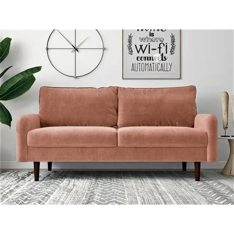 Velvet 71.6-inch Sofa with Round Arms