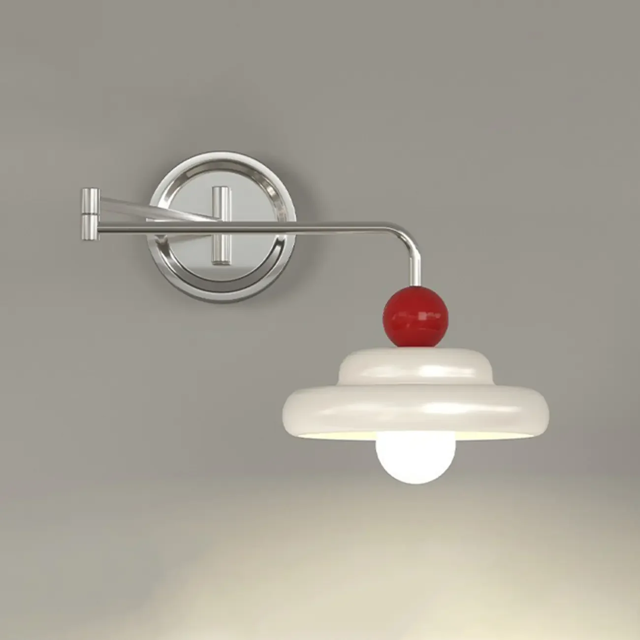 Elegant Cream Acrylic Swing Arm Wall Sconce Multi Dimming