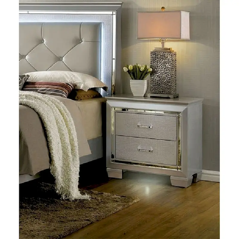 Nightstand Bedside Table with LED Light