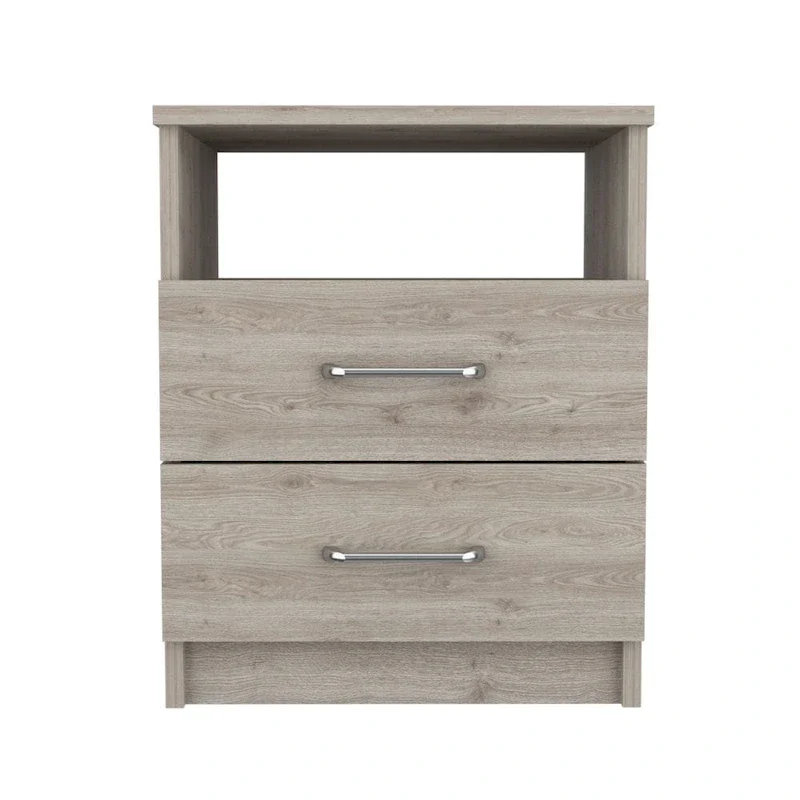 FM Furniture Oklahoma Nightstand with Two Drawers, and One Shelf