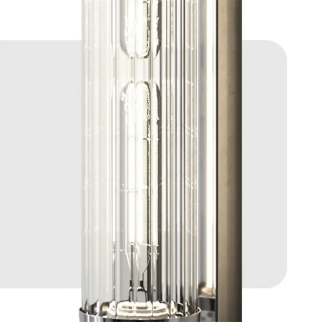 Chrome Glass Cylinder Vertical Wall Sconce