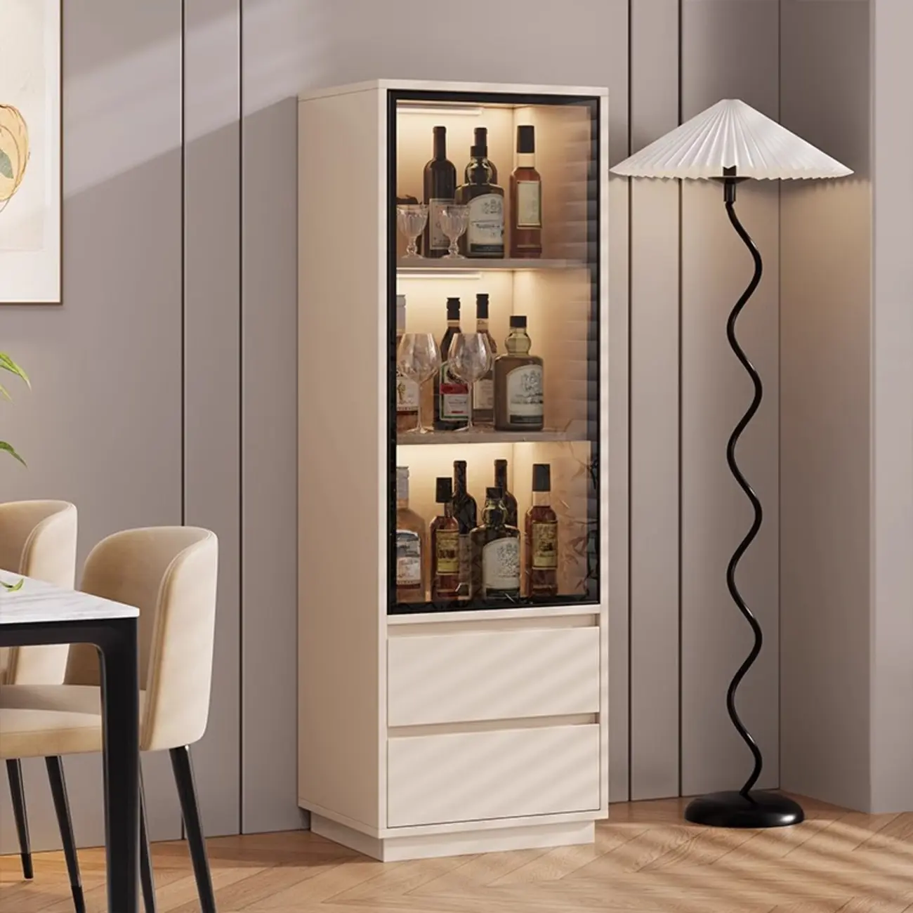 Standard Manufactured Wood Display Stand with Drawer