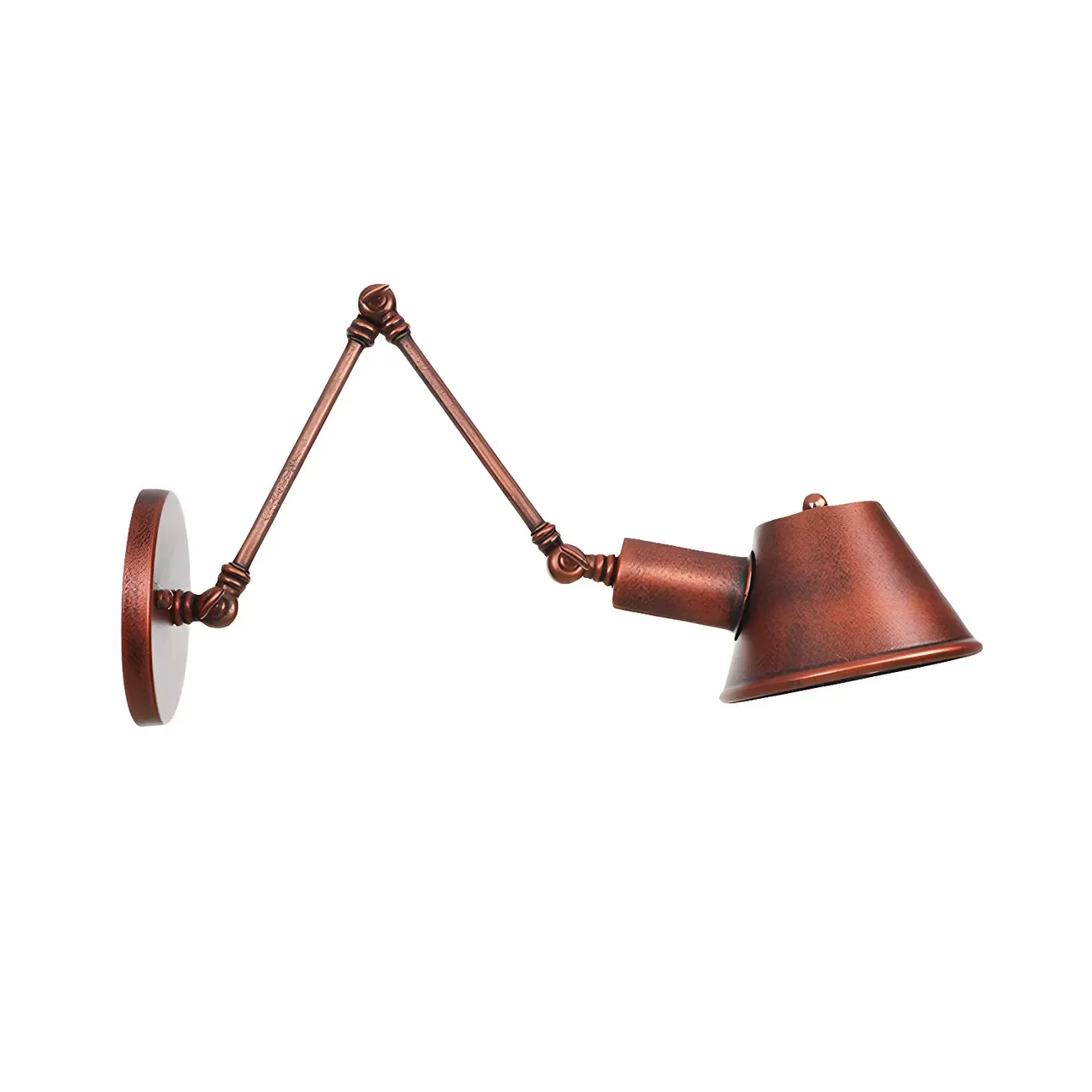 Industrial Copper Adjustable Swing Arm Wall Light