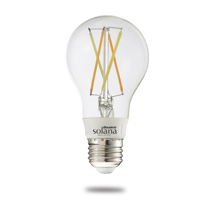 Bulbrite Solana 2-Pack A19 WiFi Connected Edison Filament LED Smart Light Bulb, Clear - Tunable White