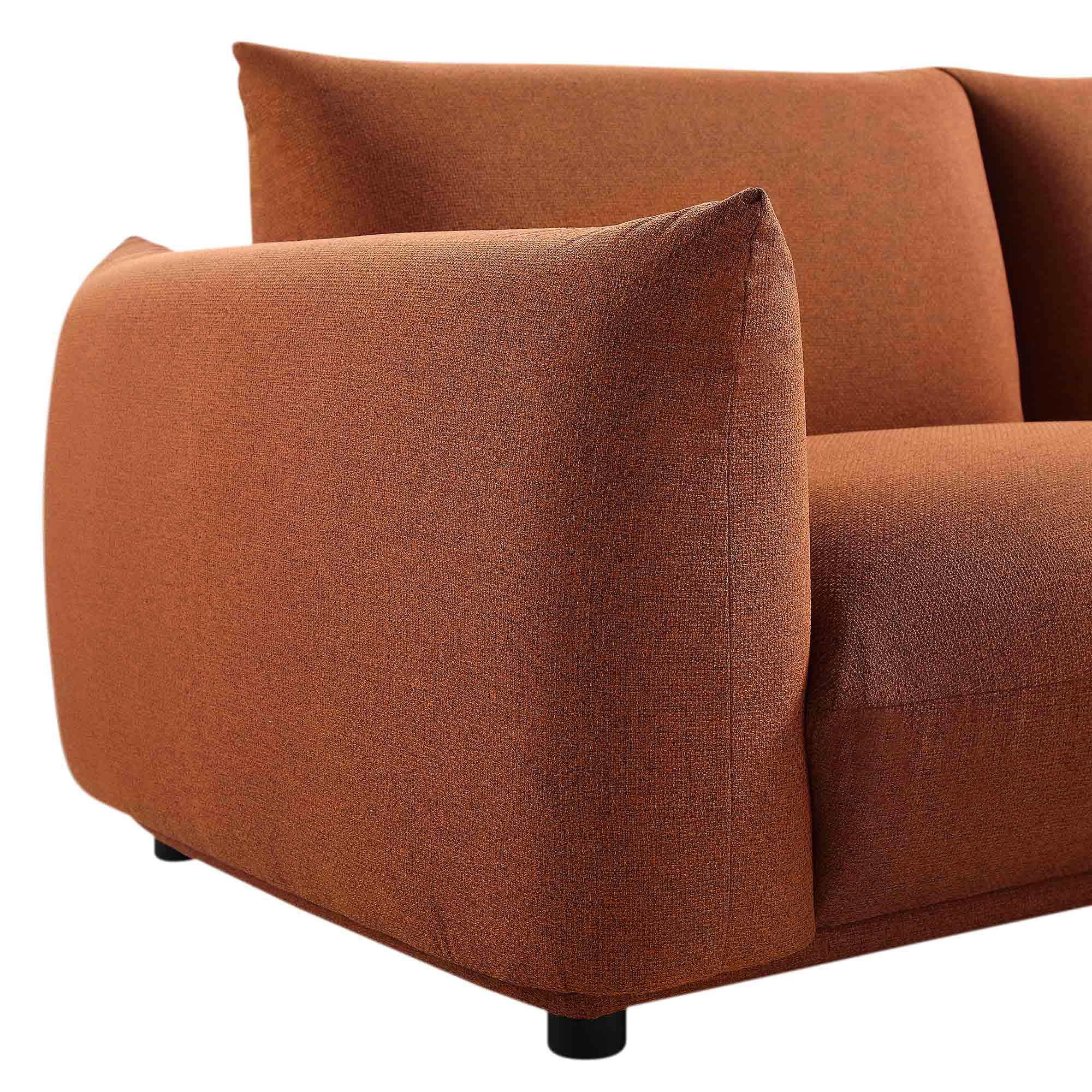 Three Seater Sofa, Terracotta Fabric