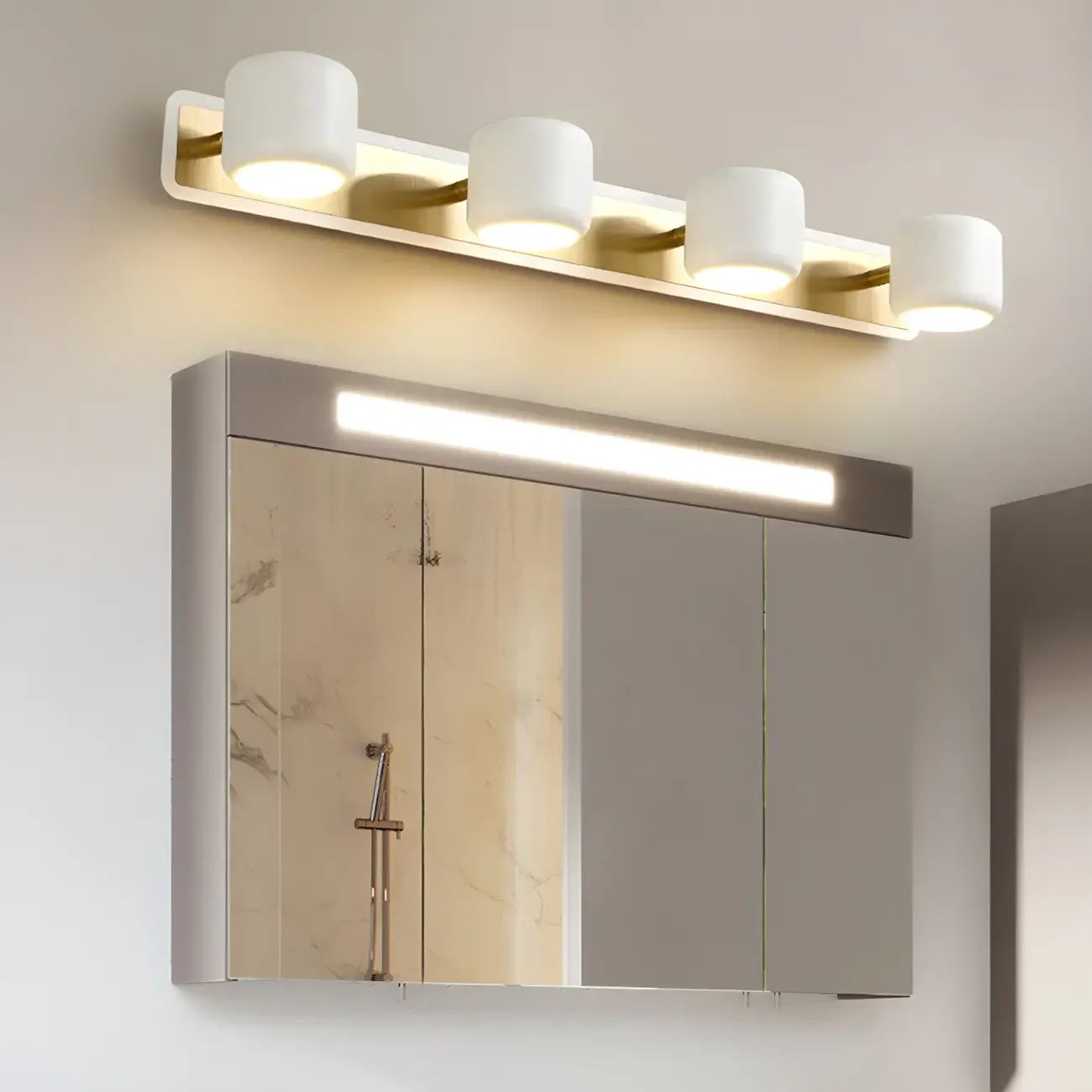 Modern Aluminum Cylinder Warm LED Bathroom Vanity Light