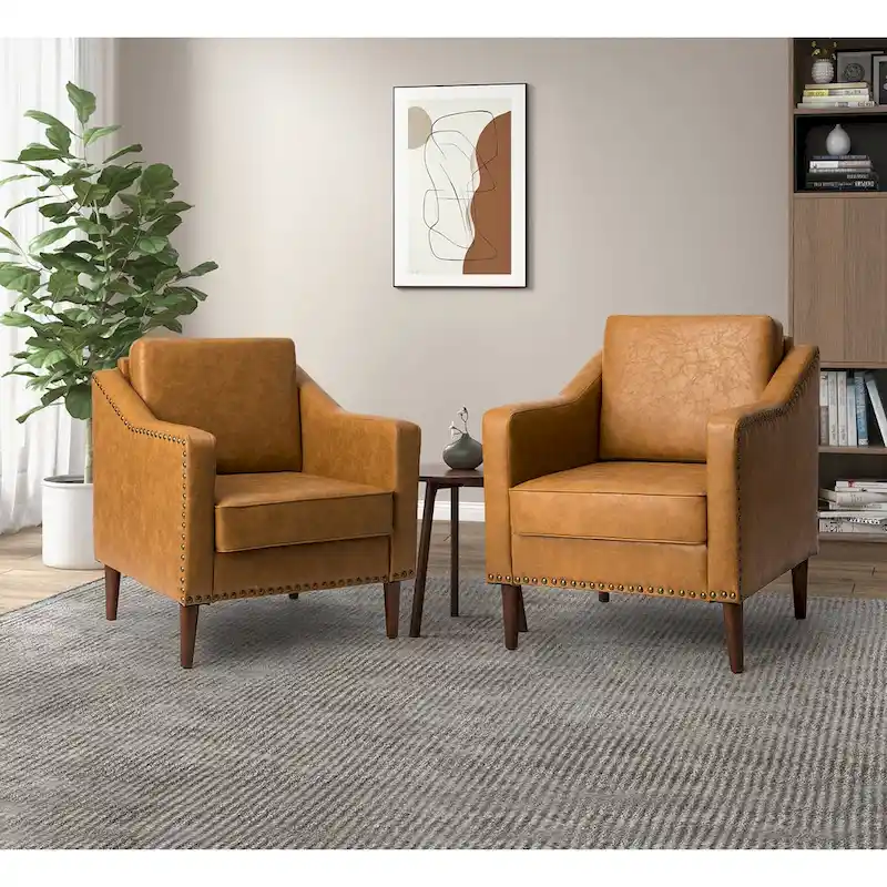 Duarte Transitional Armchair with Sloped Arms Set of 2