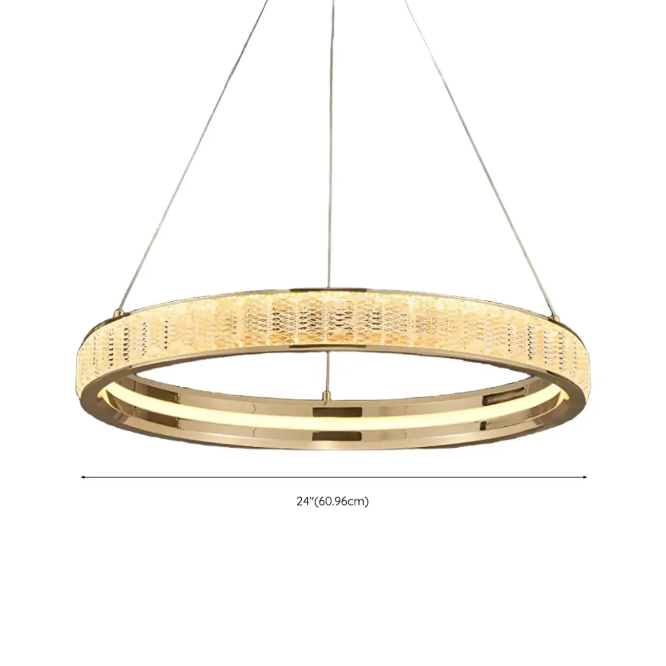 Luxury Gold Ring Crystal Elegant LED Chandelier