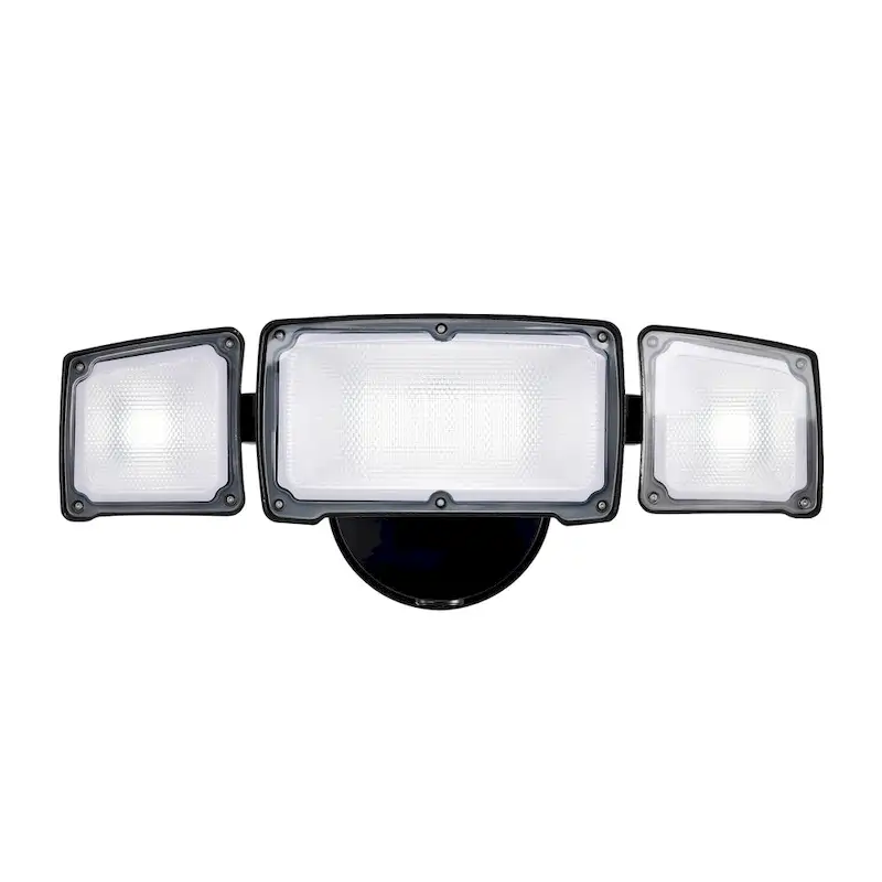 3-Light Black/White/Bronze Outdoor Integrated LED Security Flood Light Wall or Eave Mount Flood Light