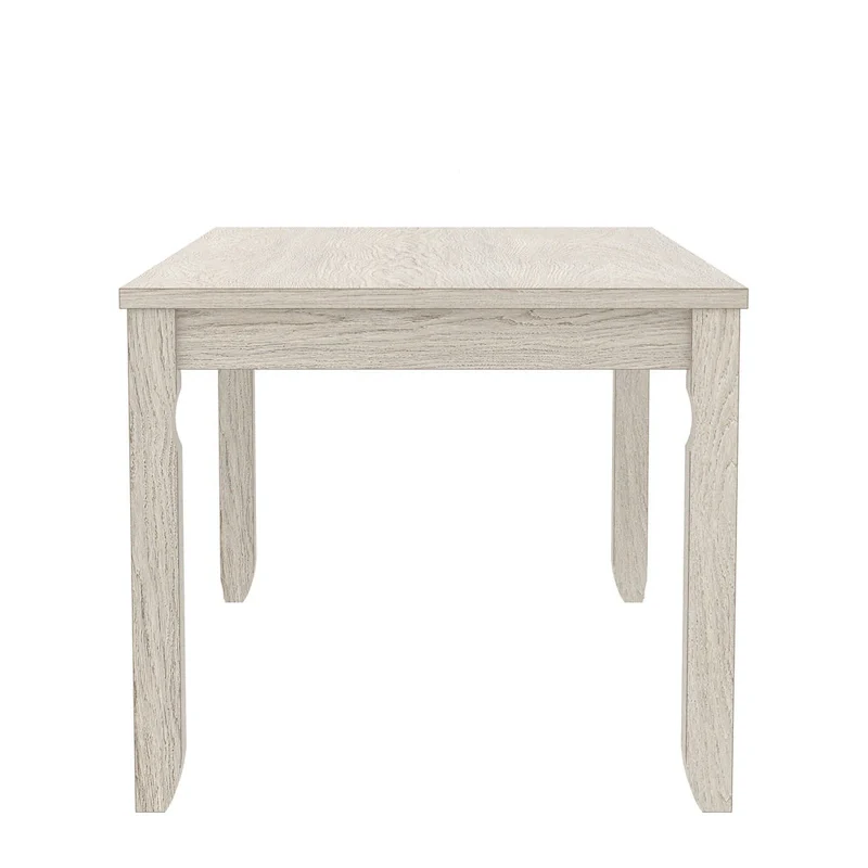 VECELO Grey Solid Wood Dining Table, Kitchen Table with Square Legs, Farmhouse Dining Table