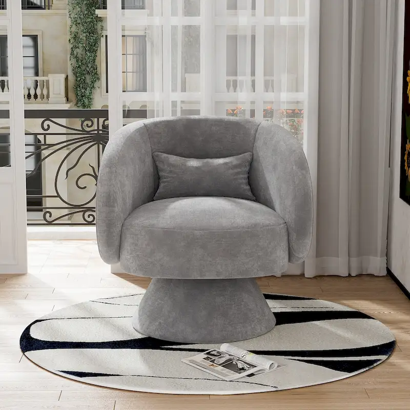 Ouyessir 360 Degree Swivel Cuddle Barrel Sofa Chairs