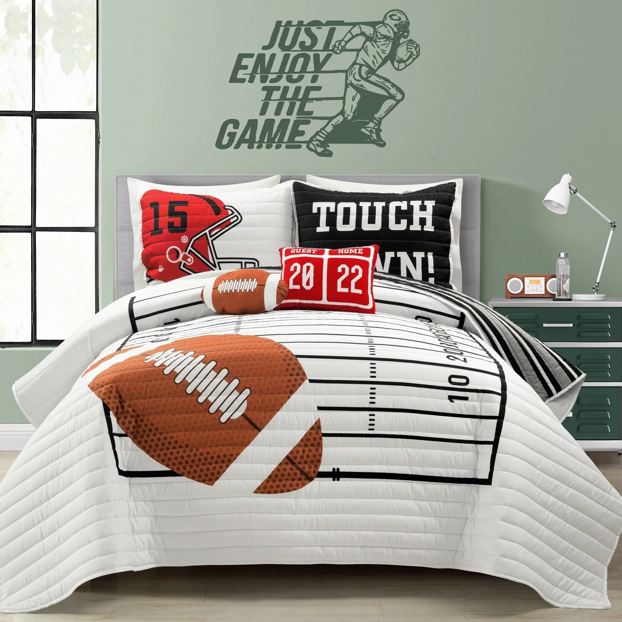 Lush Decor American Football Reversible Oversized Kids Quilt