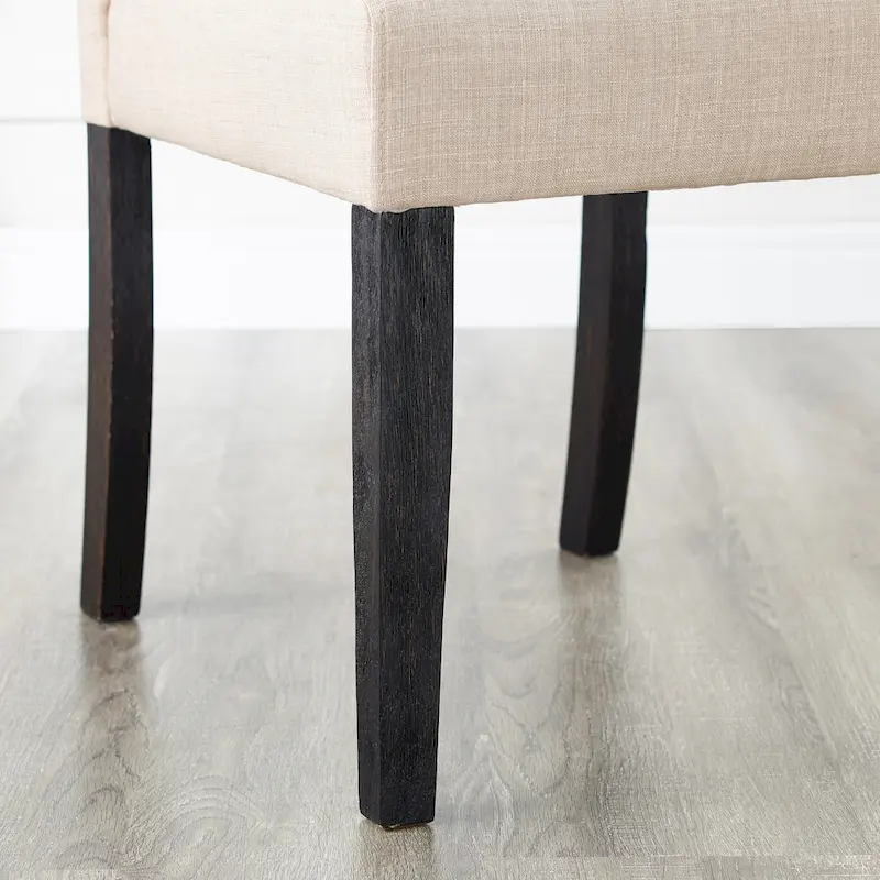 Roundhill Furniture Leviton Solid Wood Tufted Dining Chair (Set of 2)